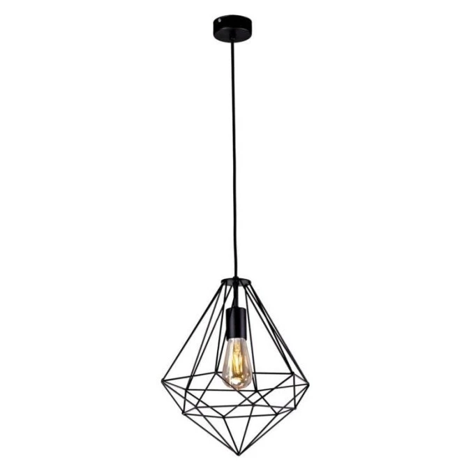 Lampa wiszącą MARKO, druciany geometryczny klosz w kolorze czarnym na E27 K‑4000 Kaja Lighting
