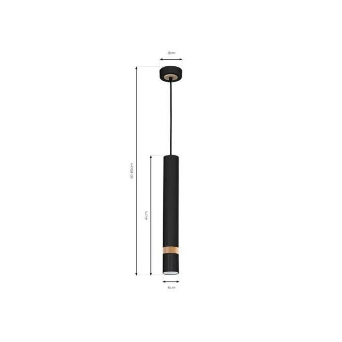Lampa wisząca JOKER BLACK/WOOD 1xGU10 MLP6305 Milagro