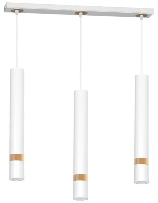 Lampa wisząca JOKER WHITE/WOOD 3xGU10 MLP6302 Milagro