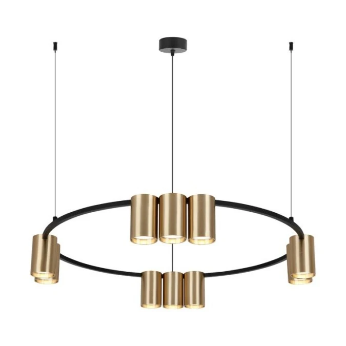Lampa wisząca (koło) GENESIS BLACK GOLD 10xGU10 ML0375 Milagro