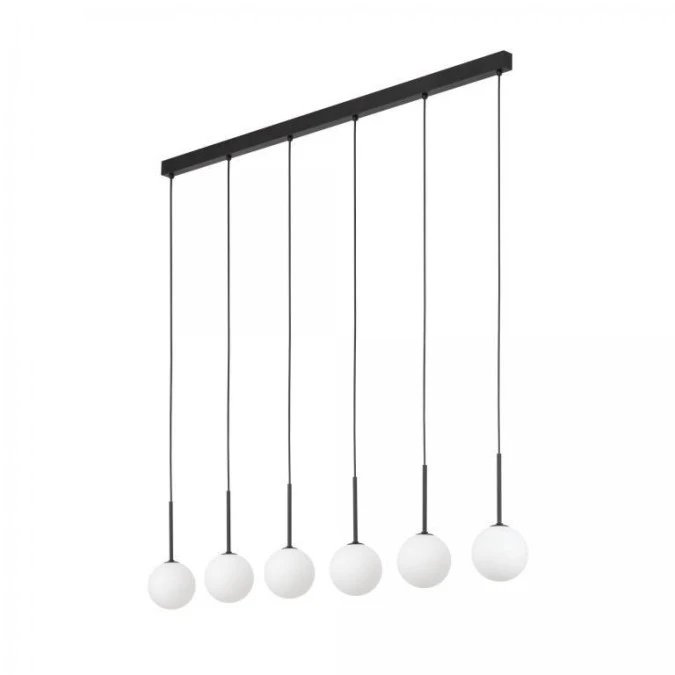 Lampa wisząca na czarnej listwie szer. 125cm MARTIN białe klosze 6xG9 4504 TK Lighting