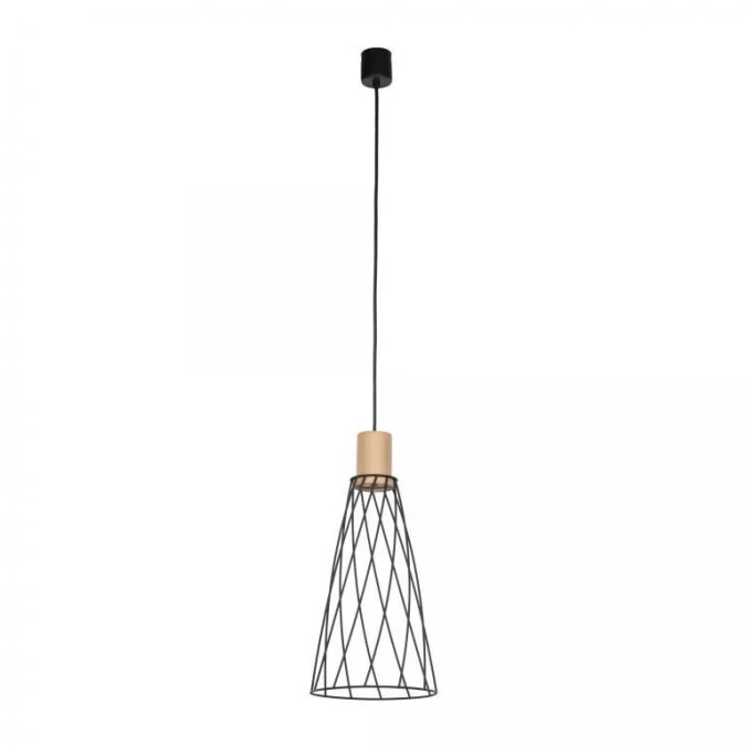 Lampa wisząca MODESTO WOOD z czarnym podłużnym kloszem na GU10 10157 TK Lighting
