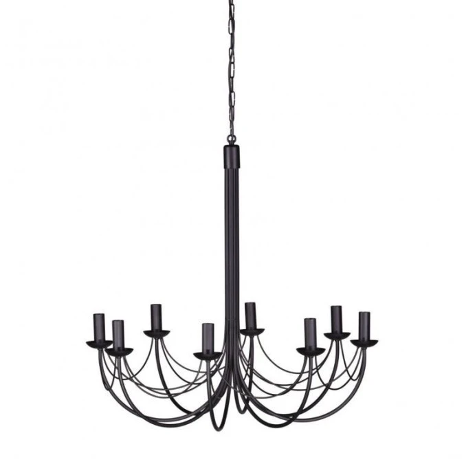 Lampa wisząca na łańcuszku PERSEO w stylu świecznikowym, czarna do salonu K‑3521 Kaja Lighting