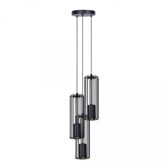 Lampa wisząca na okrągłej podsufitce czarna z serii FALCON K‑4932 Kaja Lighting