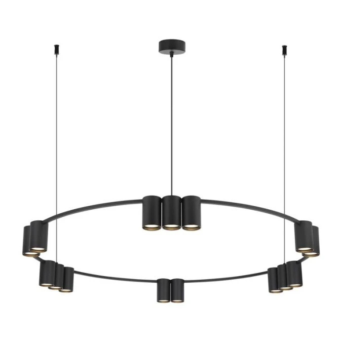 Lampa wisząca (koło) GENESIS BLACK 15xGU10 ML0376 Milagro