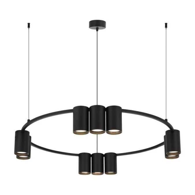 Lampa wisząca (koło) GENESIS BLACK 10xGU10 ML0373 Milagro