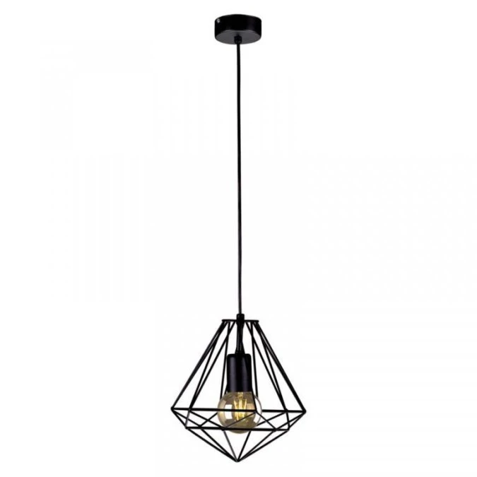 Lampa wisząca MARKO, nowoczesny druciany czarny klosz, do oświetlenia jadalni K‑4018 Kaja Lighting