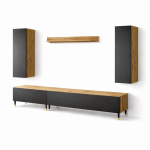 Mebloscianka Maui-2 Loft Zestaw Mebli Styl Loftowym Dąb Artisan Czarny-Mat 994098 Mebloscianka Maui-2 Loft Zestaw Mebli Styl Loftowym Dąb Artisan Czarny-Mat 994098