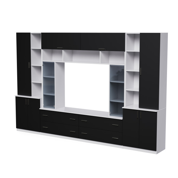 Meblościanka Modena Biel/Czarny 340 cm 996438