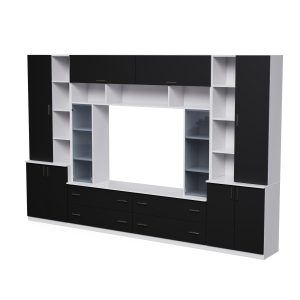 Meblościanka Modena Biel/Czarny – Okucia Premium 340 cm 996444 Meblościanka Modena Biel/Czarny – Okucia Premium 340 cm 996444