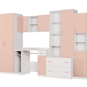 Meblościanka Nel Biel / Różowy 320 cm 1045442 Meblościanka Nel Biel / Różowy 320 cm 1045442
