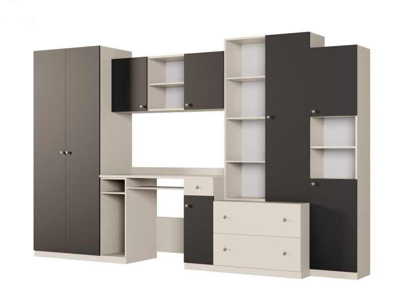 Meblościanka Nel Kaszmirowy Beż / Czarny Onyx 320 cm 1045443