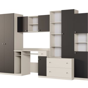 Meblościanka Nel Kaszmirowy Beż Czarny Onyx – Okucia Premium 1045445 Meblościanka Nel Kaszmirowy Beż Czarny Onyx – Okucia Premium 1045445