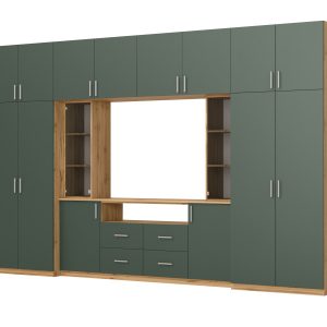 Meblościanka Nesto Dąb Wotan/Zieleń Butelkowa – Okucia Premium 330 cm 1067280 Meblościanka Nesto Dąb Wotan/Zieleń Butelkowa – Okucia Premium 330 cm 1067280