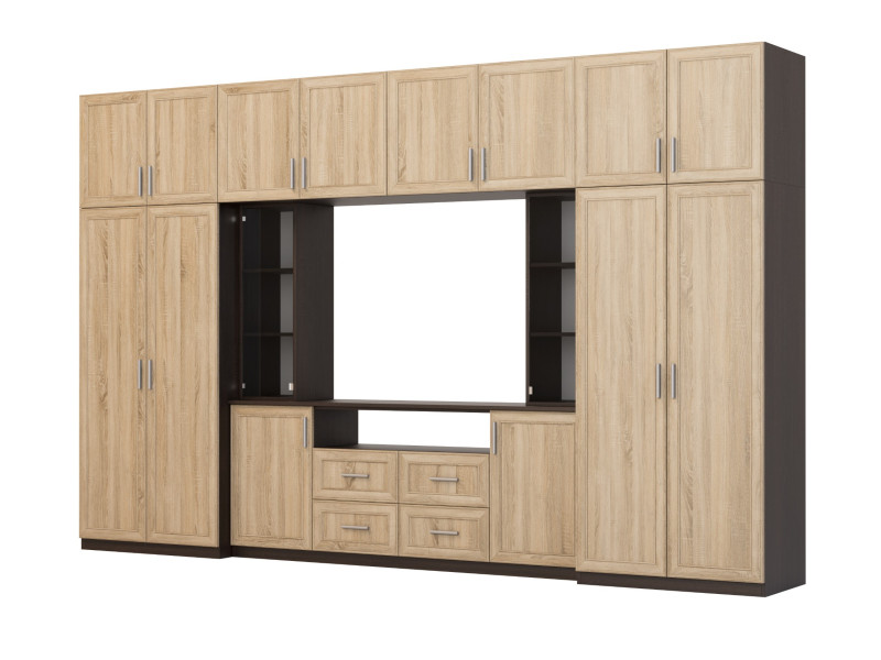 Meblościanka Nesto Sonoma Ciemna/Sonoma Jasna (Z Listwą Mdf) 380 cm 1067276
