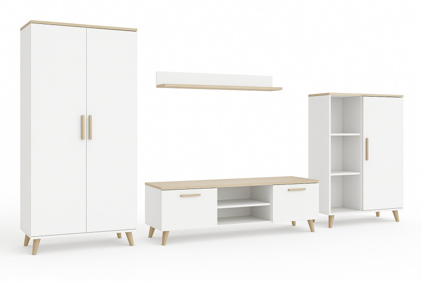 Meblościanka Nord dąb artisan/ biały 643343