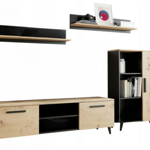 Meblościanka OSLO czarny-artisan komoda szafka rtv 272584 Meblościanka OSLO czarny-artisan komoda szafka rtv 272584