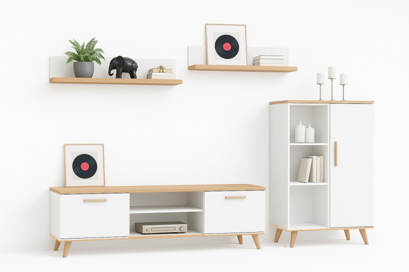 Meblościanka Oslo dąb artisan/biały 643344