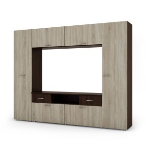 Meblościanka Pluton Sonoma Ciemna/Sonoma Jasna 240 cm 1041485 Meblościanka Pluton Sonoma Ciemna/Sonoma Jasna 240 cm 1041485