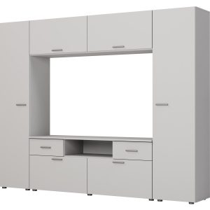Meblościanka Pluton Szary Jasny – Okucia Premium 240 cm 1041493 Meblościanka Pluton Szary Jasny – Okucia Premium 240 cm 1041493