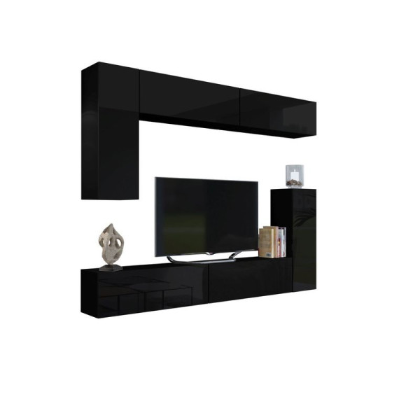 Meblościanka PREMIUM 245 cm czarny połysk 749049