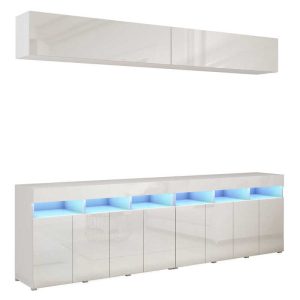 Meblościanka PREMIUM do salonu 280 cm biały połysk 749041