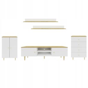 Meblościanka RANGE artisan-biały zestaw 2 komody szafka RTV 150cm 2 półki 1000947 Meblościanka RANGE artisan-biały zestaw 2 komody szafka RTV 150cm 2 półki 1000947