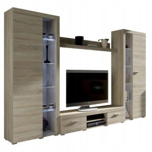 Meblościanka RUMBA XL RTV Półka ścienna 2xWitryna Sonoma 261434 Meblościanka RUMBA XL RTV Półka ścienna 2xWitryna Sonoma 261434