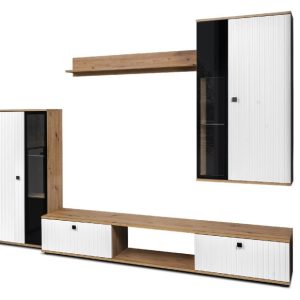 Meblościanka SALSA MDF z frezowaniem Biały/Artisan 296704 Meblościanka SALSA MDF z frezowaniem Biały/Artisan 296704