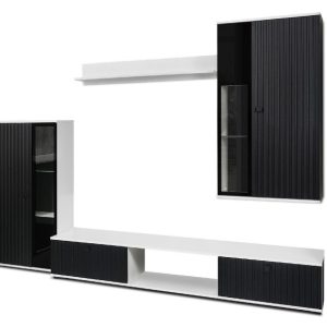 Meblościanka SALSA MDF z frezowaniem Czarny/Biały 296700 Meblościanka SALSA MDF z frezowaniem Czarny/Biały 296700