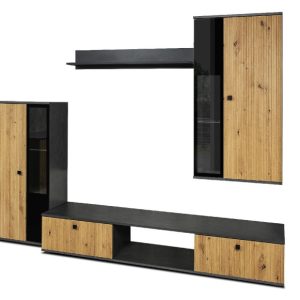 Meblościanka SALSA MDF z frezowaniem + komoda Artisan/Matera 296705 Meblościanka SALSA MDF z frezowaniem + komoda Artisan/Matera 296705