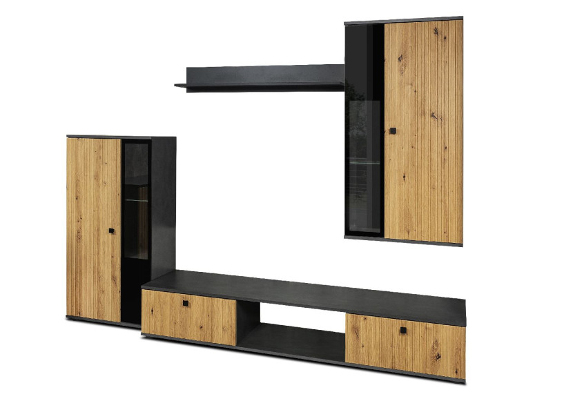 Meblościanka SALSA MDF z frezowaniem + komoda Artisan/Matera 296705