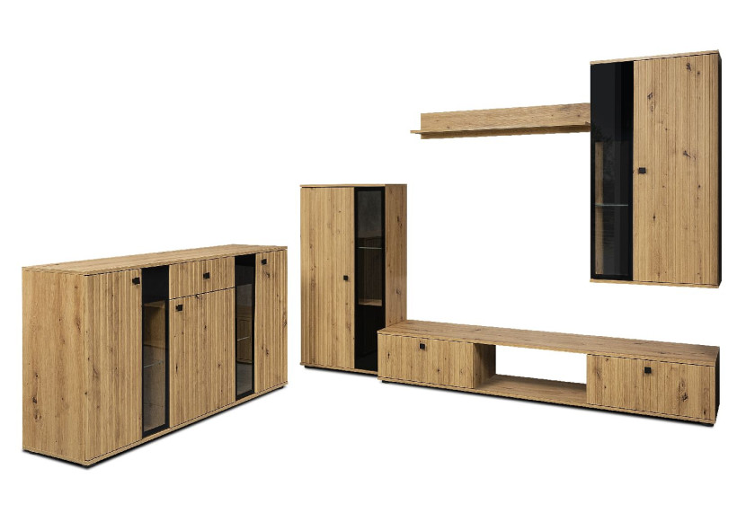 Meblościanka SALSA MDF z frezowaniem + komoda Artisan 301230