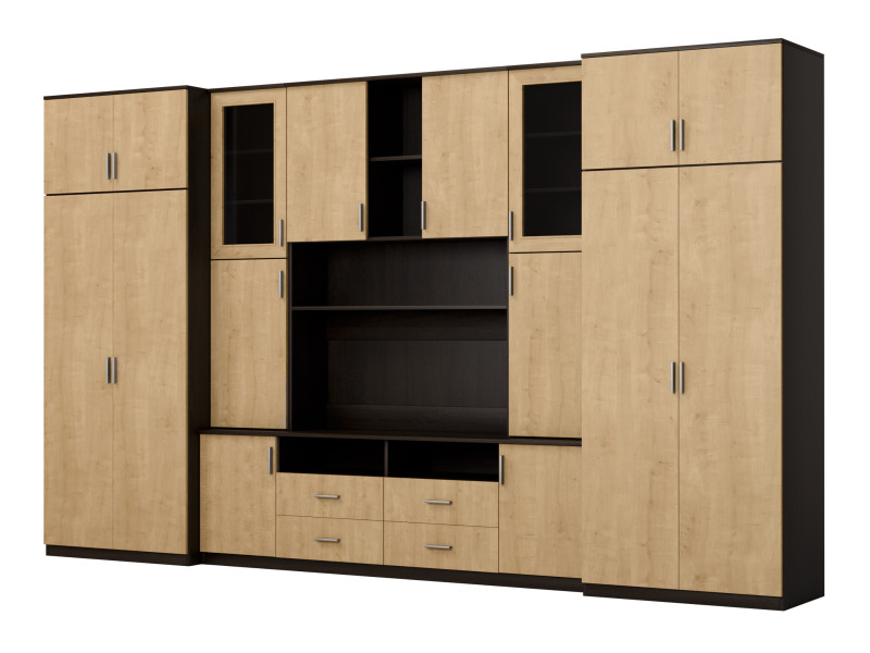 Meblościanka Sawa Sonoma Ciemna/Dąb Hamilton - Okucia Premium 390 cm 1041474