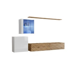 Meblościanka SWITCH LAMEL XV biała/dąb wotan 935040 Meblościanka SWITCH LAMEL XV biała/dąb wotan 935040
