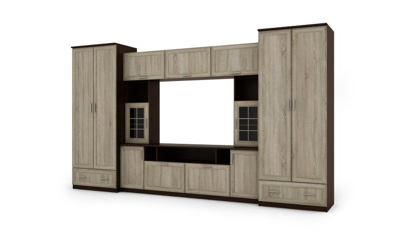 Meblościanka Tajga Sonoma Ciemna/Sonoma Jasna - Okucia Premium 370 cm 1046697