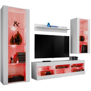 Meblościanka TIVOLI MEDIO, Matowa, Biały, LEDy Wielokolorowe 763933 Meblościanka TIVOLI MEDIO, Matowa, Biały, LEDy Wielokolorowe 763933