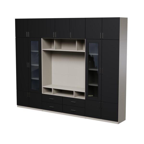 Meblościanka Vero Kaszmirowy Beż/Czarny Onyx - Okucia Premium 1066106