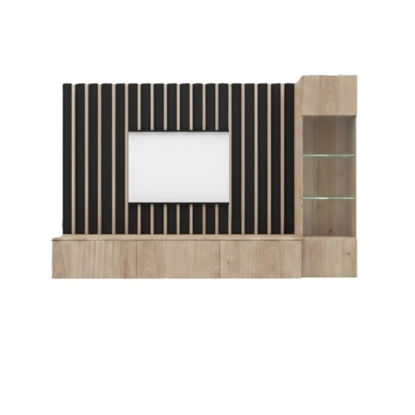 Meblościanka VERTI hickory jackson/czarna 935086