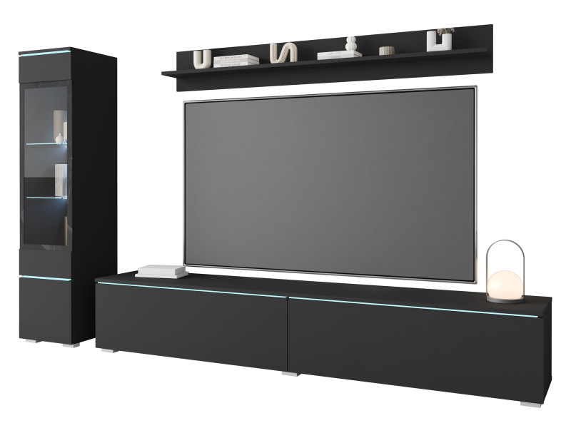 Meblościanka VEVE 1 w kolorze czarny grafit mat 300500