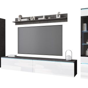 Meblościanka VEVE 2 w kolorze matera / biały połysk 270821 Meblościanka VEVE 2 w kolorze matera / biały połysk 270821