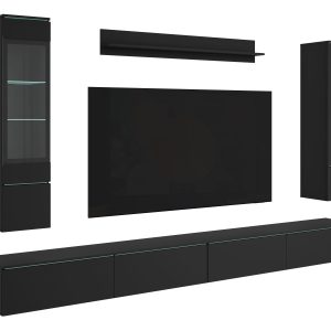 Meblościanka VEVE XXL-czarny z oświetleniem 1030013 Meblościanka VEVE XXL-czarny z oświetleniem 1030013