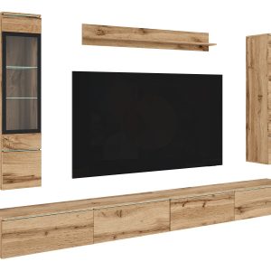 Meblościanka VEVE XXL-dąb wotan z oświetleniem 1030012 Meblościanka VEVE XXL-dąb wotan z oświetleniem 1030012