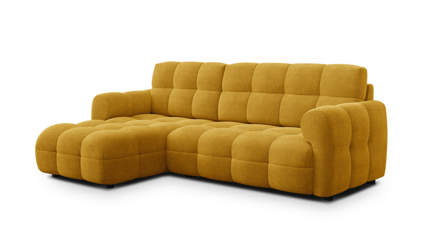 MELLOW sofa narożna 3 osobowa lewa, ciemnożółta 801513