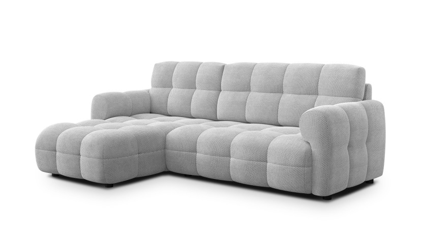 MELLOW sofa narożna 3 osobowa lewa, jasnoszara 801530