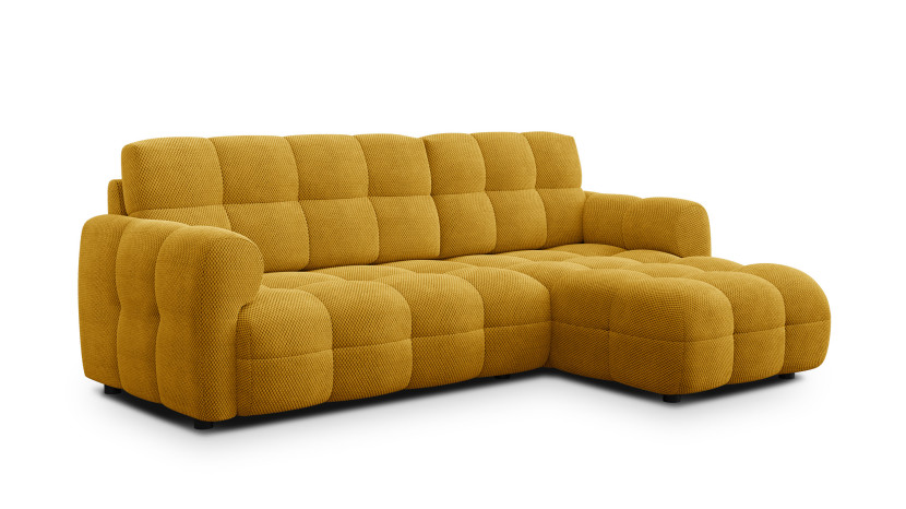 MELLOW sofa narożna 3 osobowa prawa, ciemnożółta 798675