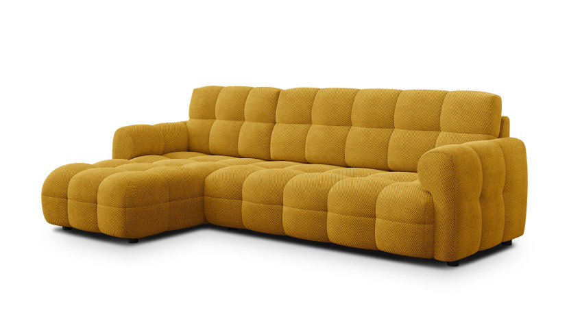 MELLOW sofa narożna 4 osobowa lewa, ciemnożółta 801533