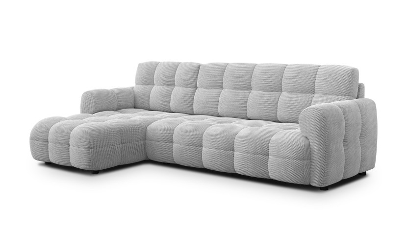 MELLOW sofa narożna 4 osobowa lewa, jasnoszara 801466
