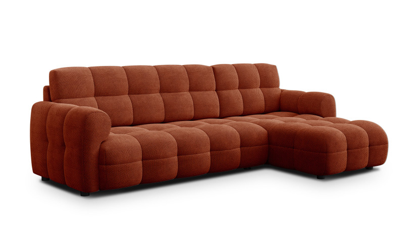 MELLOW sofa narożna 4 osobowa prawa, ciemnopomarańczowa 801500