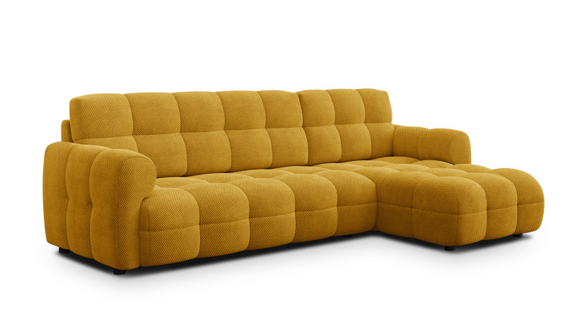 MELLOW sofa narożna 4 osobowa prawa, ciemnożółta 801452
